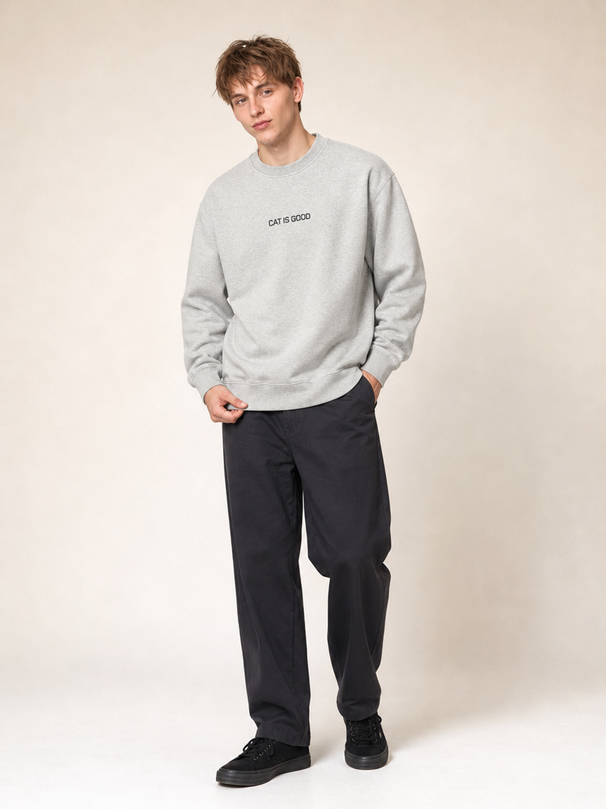 Cat Is Good Unisex Fleeced Sweatshirt
