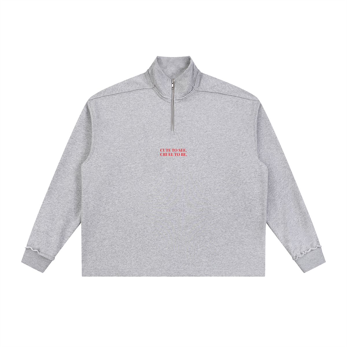 Cute To See Unisex Half-Zip Rolled Edge Fleece Sweatshirt ( Purple Eyes )