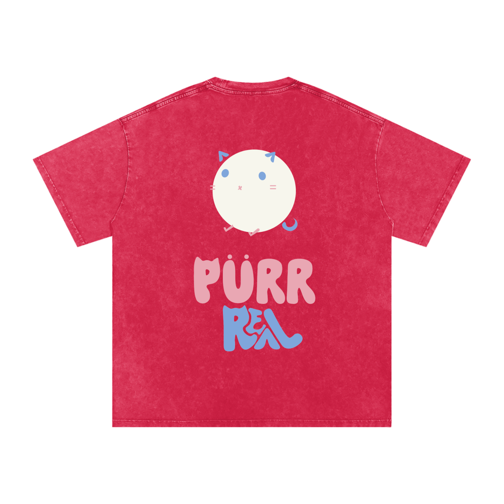 Purr Real Snow Washed Oversized T-Shirt