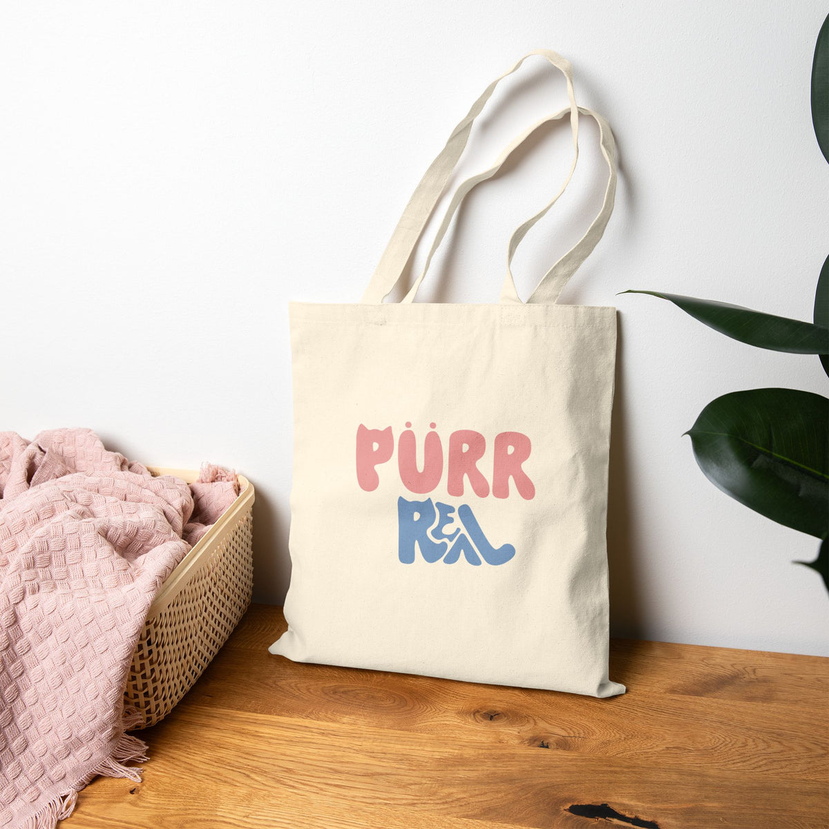 Purr Real Cotton Tote Bag