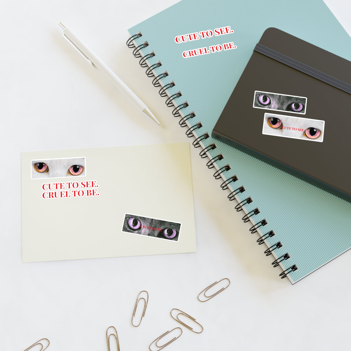 "Cute to See, Cruel to Be" Sticker Sheet