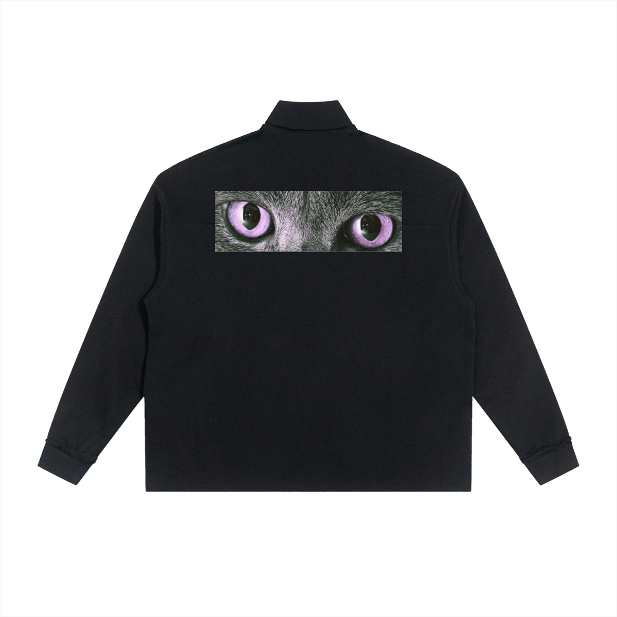 Cute To See Half-Zip Rolled Edge Fleece Sweatshirt (Purple Eyes)