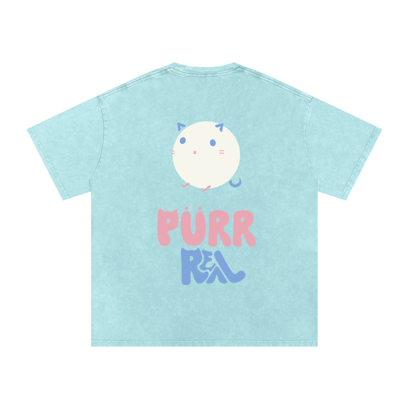 Purr Real Snow Washed Oversized T-Shirt