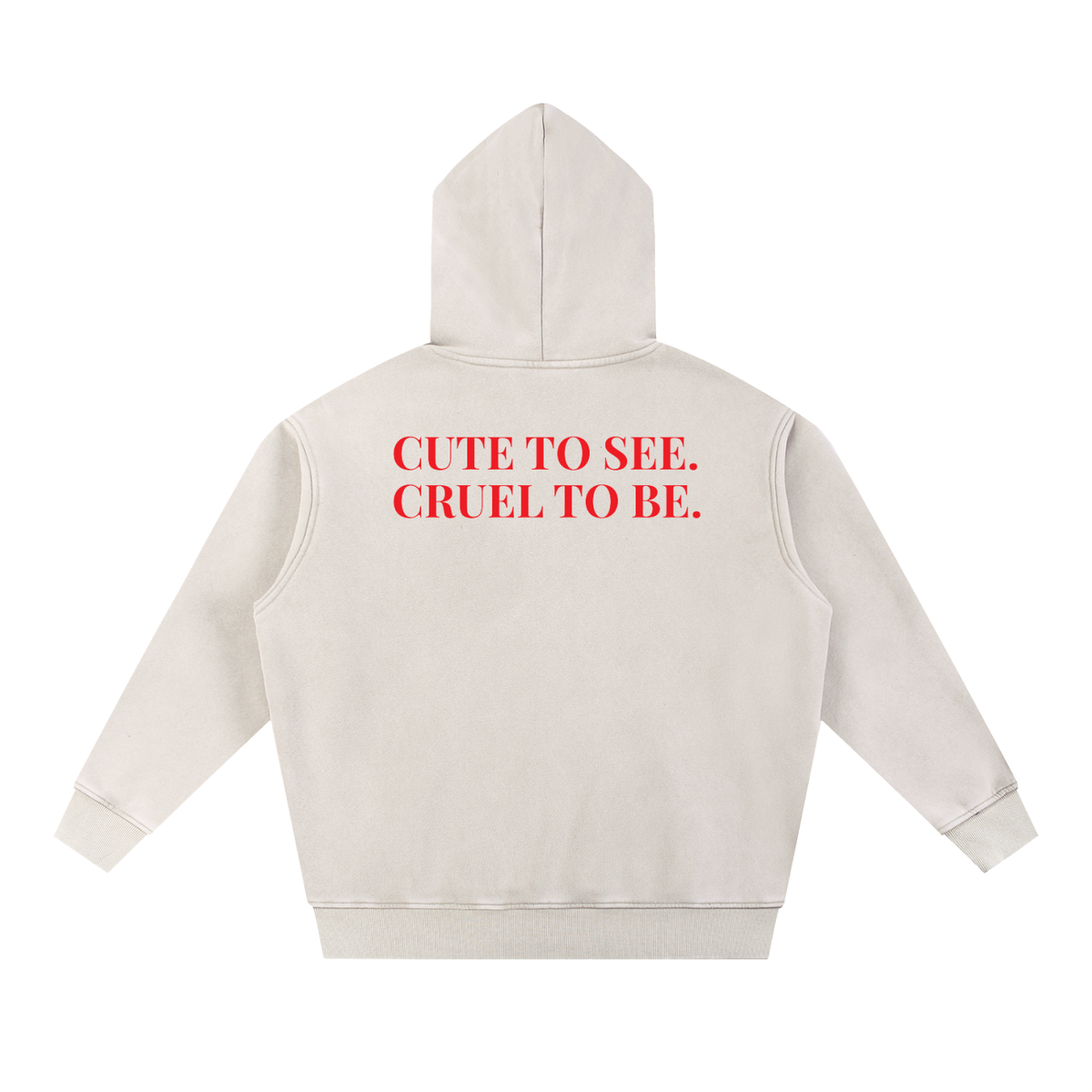 Cute To See Snow Wash Fleece Oversize Hoodie (Purple Eyes)