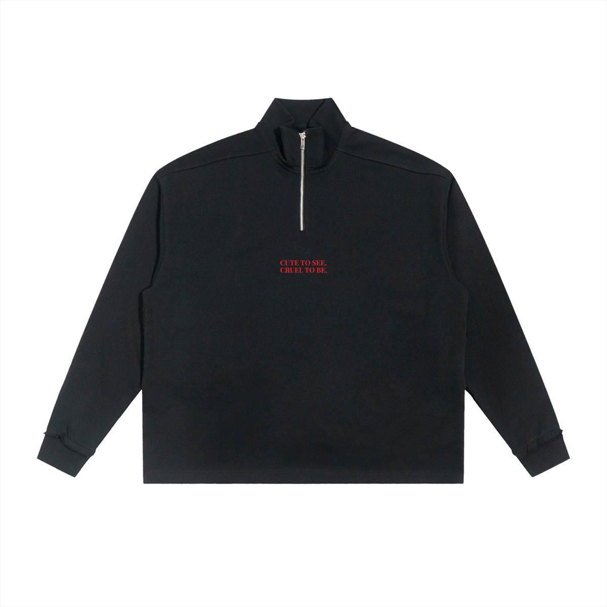Cute To See Unisex Half-Zip Rolled Edge Fleece Sweatshirt ( Purple Eyes )
