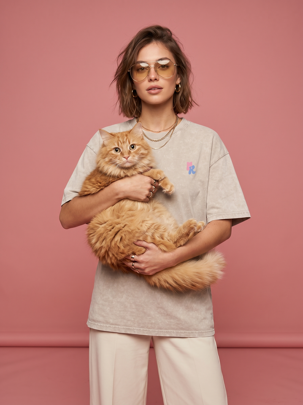 Purr Real Snow Washed Oversized T-Shirt