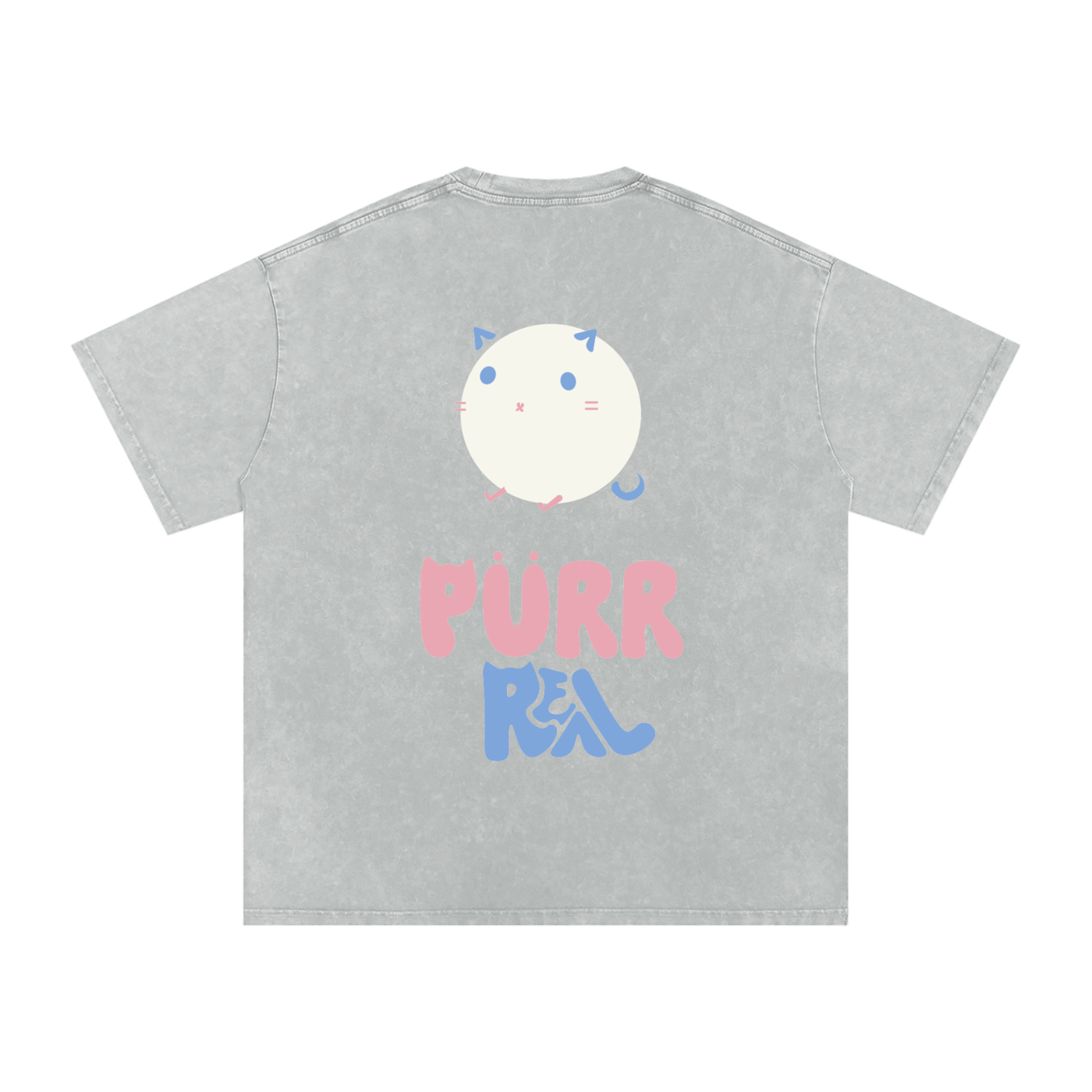 Purr Real Snow Washed Oversized T-Shirt