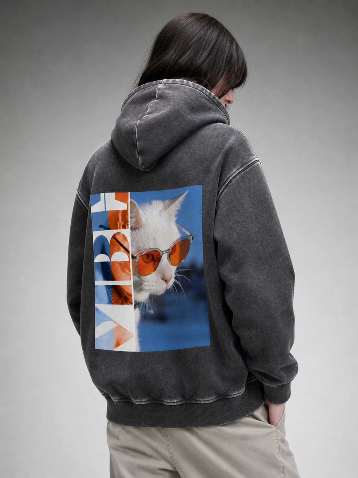 01 | VIBE Unisex Snow Wash Fleece Oversize Hoodie