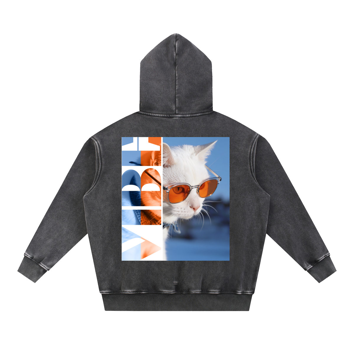01 | VIBE Unisex Snow Wash Fleece Oversize Hoodie