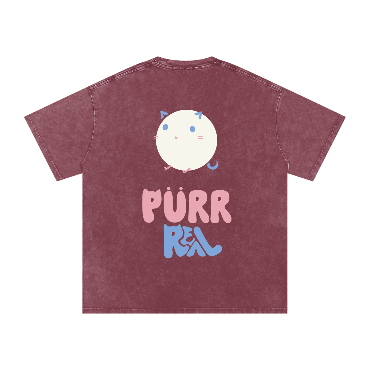 Purr Real Snow Washed Oversized T-Shirt