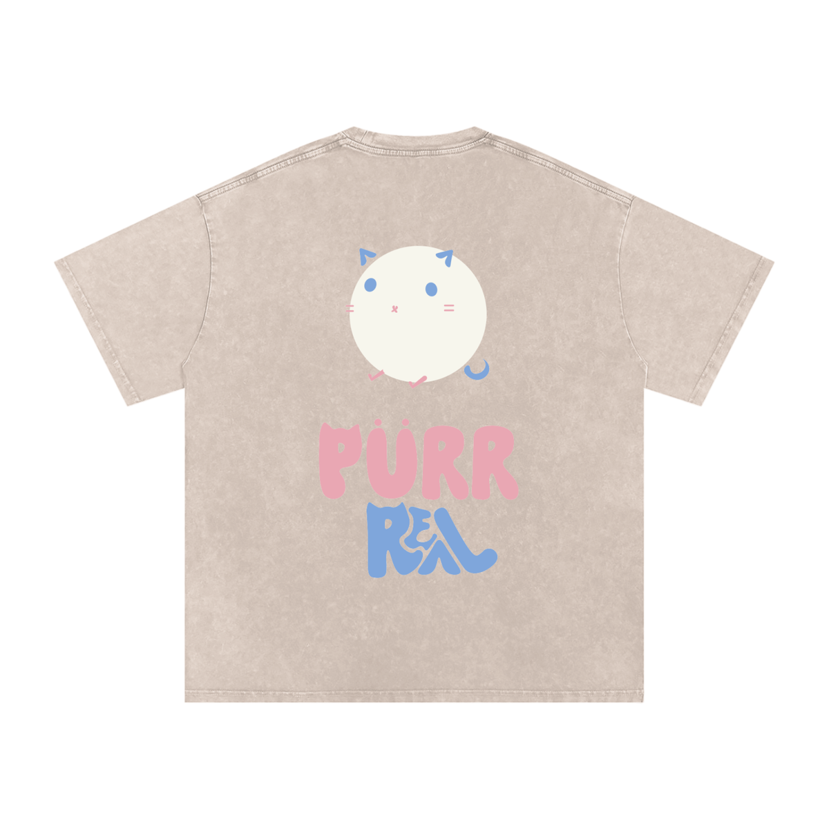 Purr Real Snow Washed Oversized T-Shirt