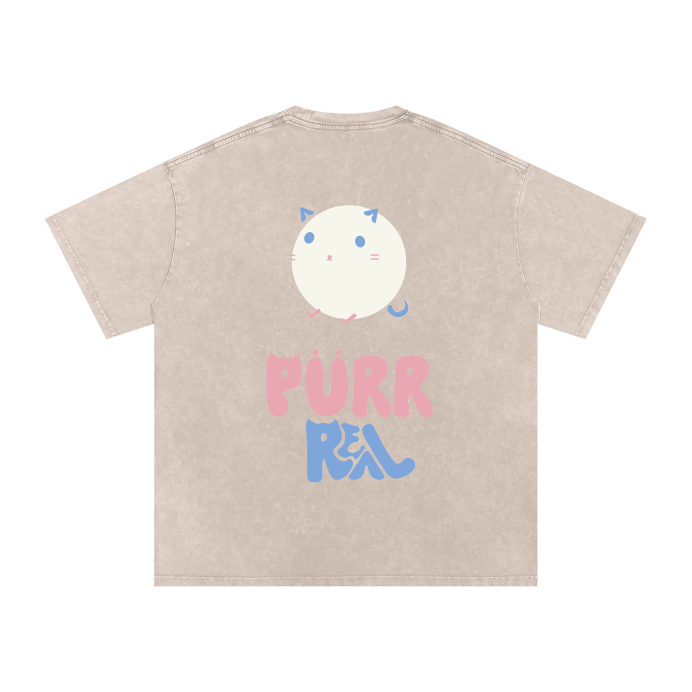Purr Real Snow Washed Oversized T-Shirt