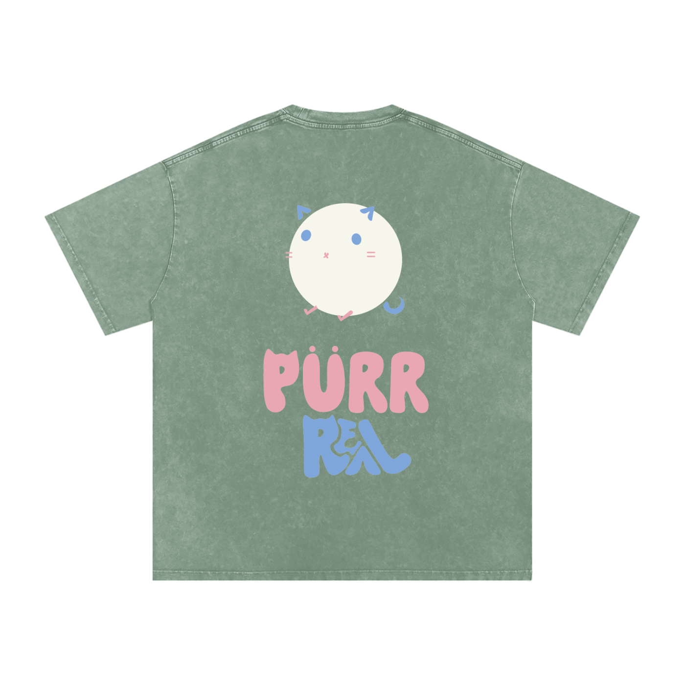 Purr Real Snow Washed Oversized T-Shirt