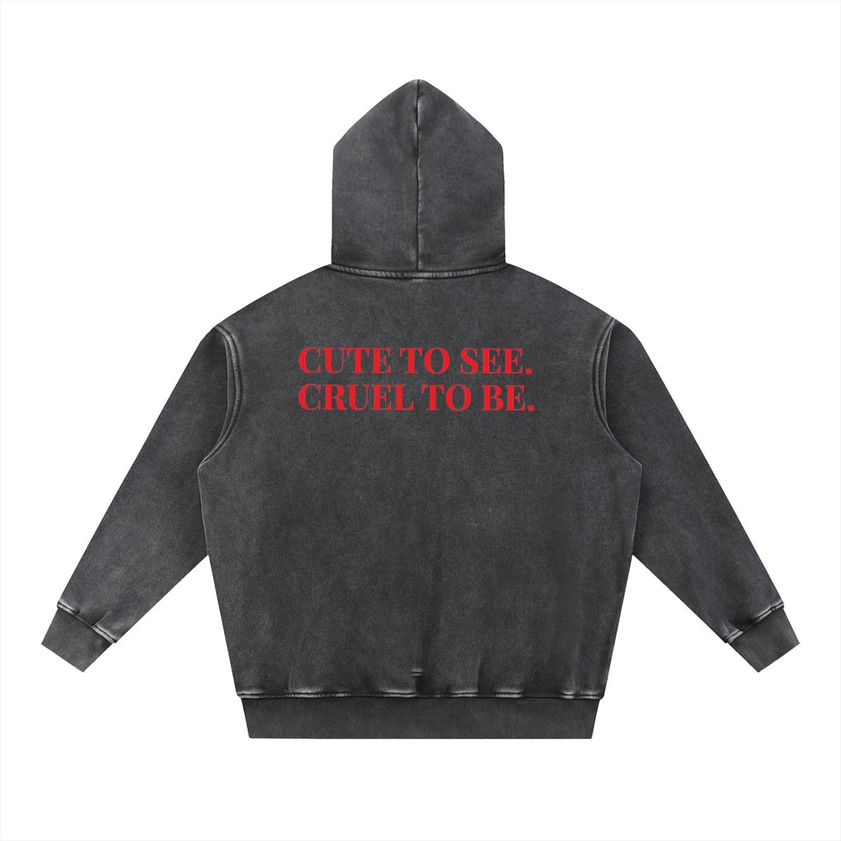 Cute To See Snow Wash Fleece Oversize Hoodie